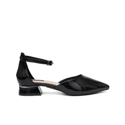 Sherrif Shoes PU Block Pumps with Buckles image 5