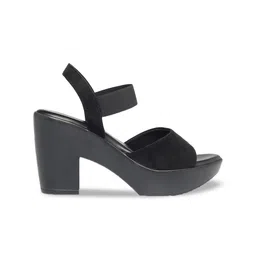 Monrow Open Toe Suede Platform Heels image 2