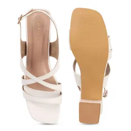 Mast & Harbour Textured Party Square Toe Block Heels Sandals image 5