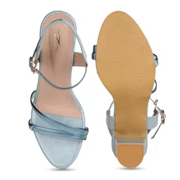 Shezone Open Toe Block Heels With Buckles image 5