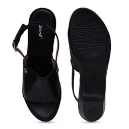 Sherrif Shoes PU Block Mules with Buckles image 4