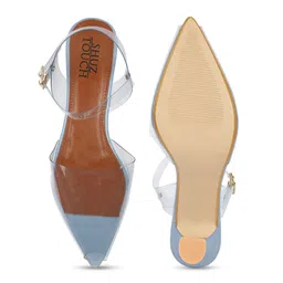 SHUZ TOUCH Transparent Straps Block Peep Toe image 4