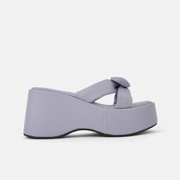 EVERLY Cross Strap Bow Detail Open Toe Wedges image 5