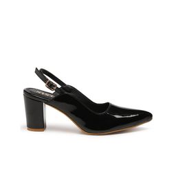 GNIST Textured Pointed Toe Block Heeled Pumps image 4