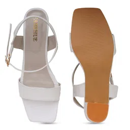 FABBHUE Textured Open Toe Block Heels image 5