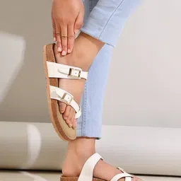 Maysun Women Open Toe Flats with Buckles-2