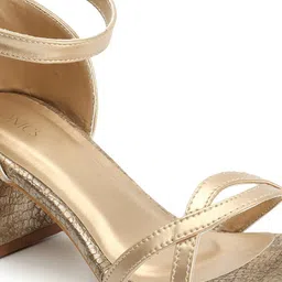 ICONICS Textured Party Block Heels With Ankle Loop image 2