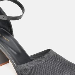 Marc Loire Charcoal Grey Block Pumps with Buckles image 5