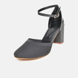 Marc Loire Charcoal Grey Block Pumps with Buckles image 3