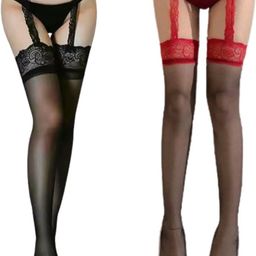 neska moda Women Lace Top Stockings-picture-28