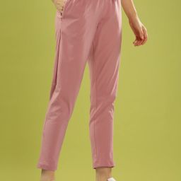 Women Solid Pink Track Pants-image-23