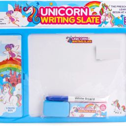 2 in 1 Unicorn Writing Slate with Pencil box for kids Blue (Blue)-26