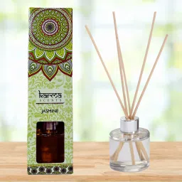 Sim & Ross | Jasmine Reed Diffuser Set | Includes 5 Wooden Reed Sticks | 50ml | Toxin Free & Calming Effect, Room Freshener for Home, Bedroom, Bathroom, and more Diffuser image 3
