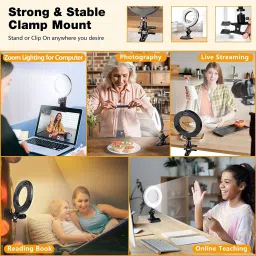 TechBlaze 6 Inch LED Selfie Ring for Computer Video Conference Zoom Lighting for Desk Ring Flash image 4