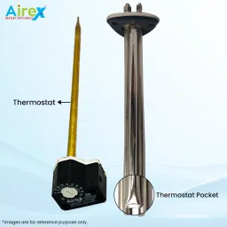 airex Triangle Geyser Heating Element 2000 W With 7 Inch Thermostat 2000 W Shock Proof Immersion Heater Rod image 2
