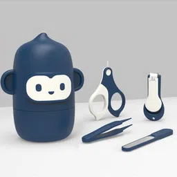 GUCHIGU Infants Kids Set Of 4 Blue & White Manicure Set Baby Care Kit-13