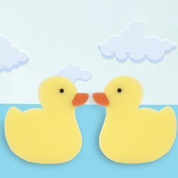 Baby Moo Kids Set of 2 Yellow Duck Shaped Bath Sponge-image-31
