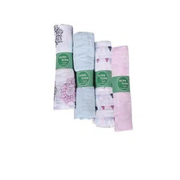 Moms Home Infant Kids Set of 4 Organic Cotton Muslin Swaddles-55