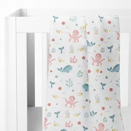 haus & kinder Aloha Set Of 4 Printed Pure Cotton Soft Muslin Swaddles & Wrappers-image-45