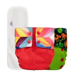 Mylo Kids Red & Green Printed Washable & Reusable Top lay Cloth Diaper-picture-39