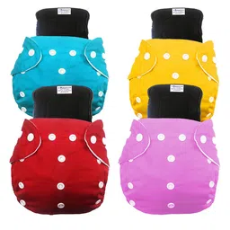 Babymoon Set Of 4 Washable Adjustable Reusable Cloth Diaper With Insert-5