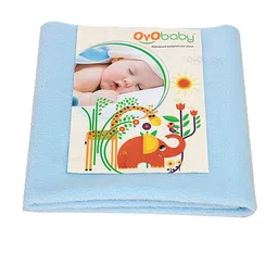 OyO Baby Blue Instadry Anti-Piling Large Dry Sheet Bed Protector-18