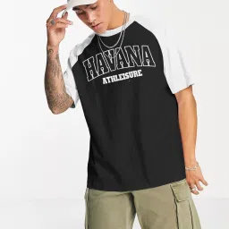 Men Typography Round Neck Cotton Blend Black, White T-Shirt-image-41
