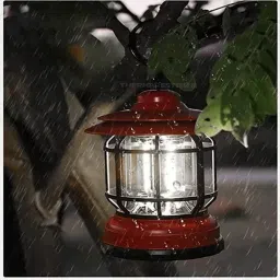 Ambiance Decoration LED Camping Light Red Metal, Plastic Hanging Lantern-picture-17