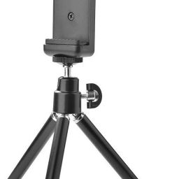 PREMSONS Mini Tripod Mount + Phone Holder Clip Desktop Self - Tripod for Mobile Phones and Digital Camera - Black Tripod-image-16