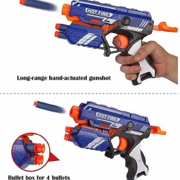 blaze storm Manual Soft Bullet Gun (Multi Color) Toy with 10 Foam Bullets for Kids Guns & Darts image 3
