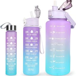 3 in 1 Set (2L, 900ML, 300ML) Bpa Free Plastic Motivational Water Bottle 3500 ml Bottle-21