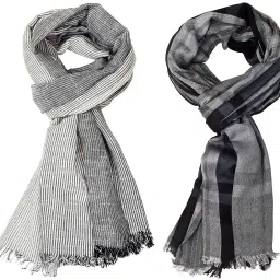 Self Design Pure Cotton Men Multicolor Stole-image-93