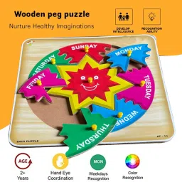 plus shine Days Name Learning Puzzle Board Week Days Name Educational Jigsaw Puzzle Tray image 4