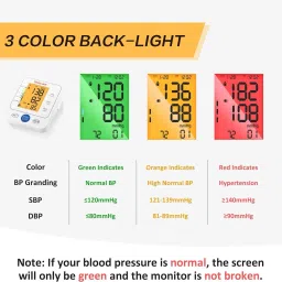 Sinocare BSX 16 3 Color Fully Automatic Digital Blood Pressure Monitor with ADAPTER Bp Monitor image 3