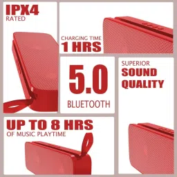 RZW PRO BADSHAH Bluetooth Speaker Bluetooth v5.0 with 3D Bass Playback 8hr (Red-1) 10 W Bluetooth Laptop/Desktop Speaker image 5