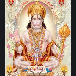 Hanuman/bajrangbali acrylic glass Painting Digital Reprint 14 inch x 10 inch Painting-21
