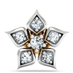 KUBERBOX Zora 18KT Gold Diamond Studded Floral Nose Pin-0.52 gm-image-68