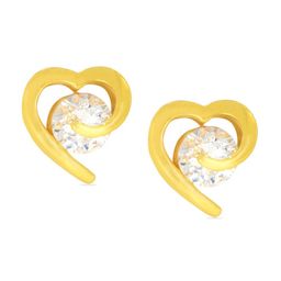 BHIMA 22K Hallmark 916 Purity Yellow Gold Love Stone Stud-image-69