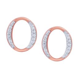 BHIMA Jewels 18K Hallmark 750 Purity Rose Gold Oval Diamond Stud-image-91