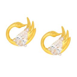 BHIMA Jewels 22K Hallmark 916 Purity Yellow Gold Swan Stone Stud-image-6