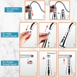 cherry Flexible 360° Rotating Tap Extender | Adjustable Kitchen & Utility Faucet Faucet Nozzle image 4