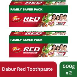 Red Ayurvedic Paste (Combo Pack 1+1, 500g each) Toothpaste-image-16