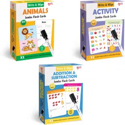 Combo: Activity, Maths & Animals Wipe & Clean Flash Cards With Marker - 96 Cards-image-15
