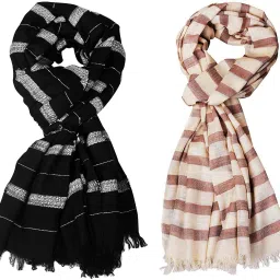 Striped Pure Cotton Men Multicolor Stole-image-26