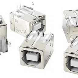 BTSTECH USB Female Type-B Jack 4-Pin 90 Degree PCB DIP Socket Connector 5 Pieces Multipurpose Controller-45