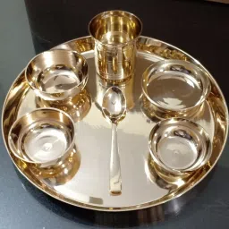 Pack of 7 Bronze Thali for kitchen Dinner Set-image-79