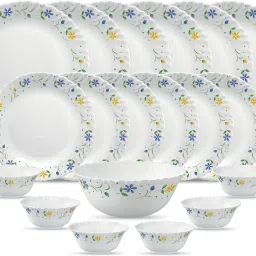 Pack of 19 Opalware Diva Classique Collection Twilight Bouquet Dinner Set-image-84