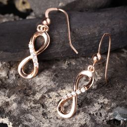Carlton London Rose Gold-Plated 925 Sterling Silver Stone-Studded Drop Earrings-19