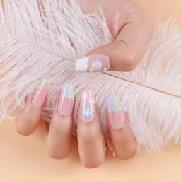 LICK Set Of 30 Glossy Long Press On Artificial Nails - Nude-11