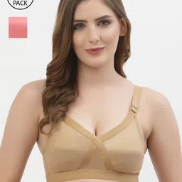 Floret Nude-Coloured & Rose Pack Of 2 Non Padded Everyday Bra Crossfit_Nude-Rose_30D-44